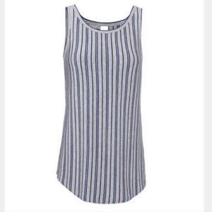 Cabi Ticker Tee Striped Blue and Gray Tank Top